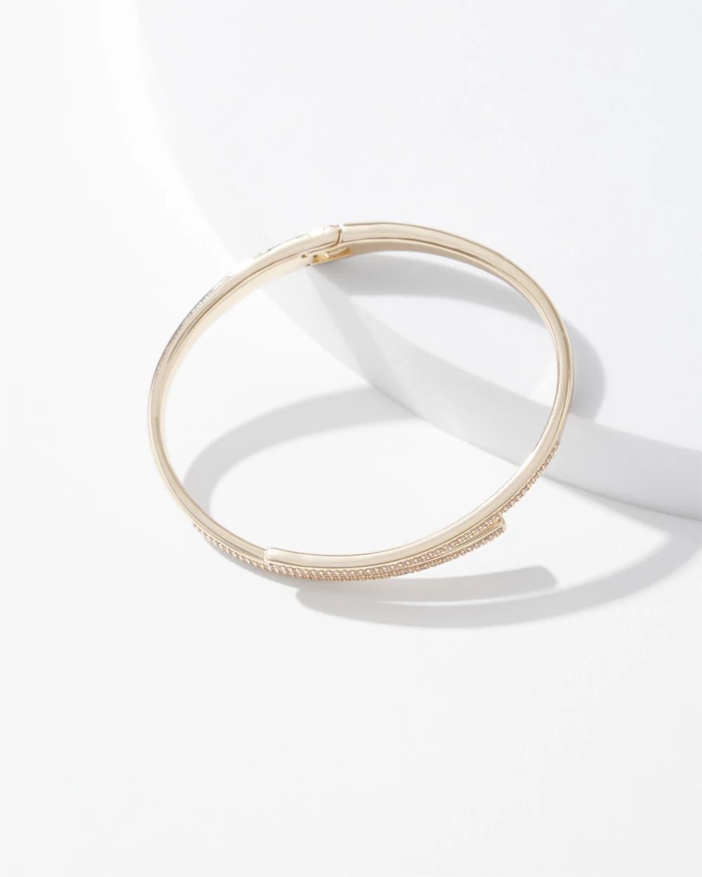 Gold Pave Overlap Hinge Bracelet | White House Black Market